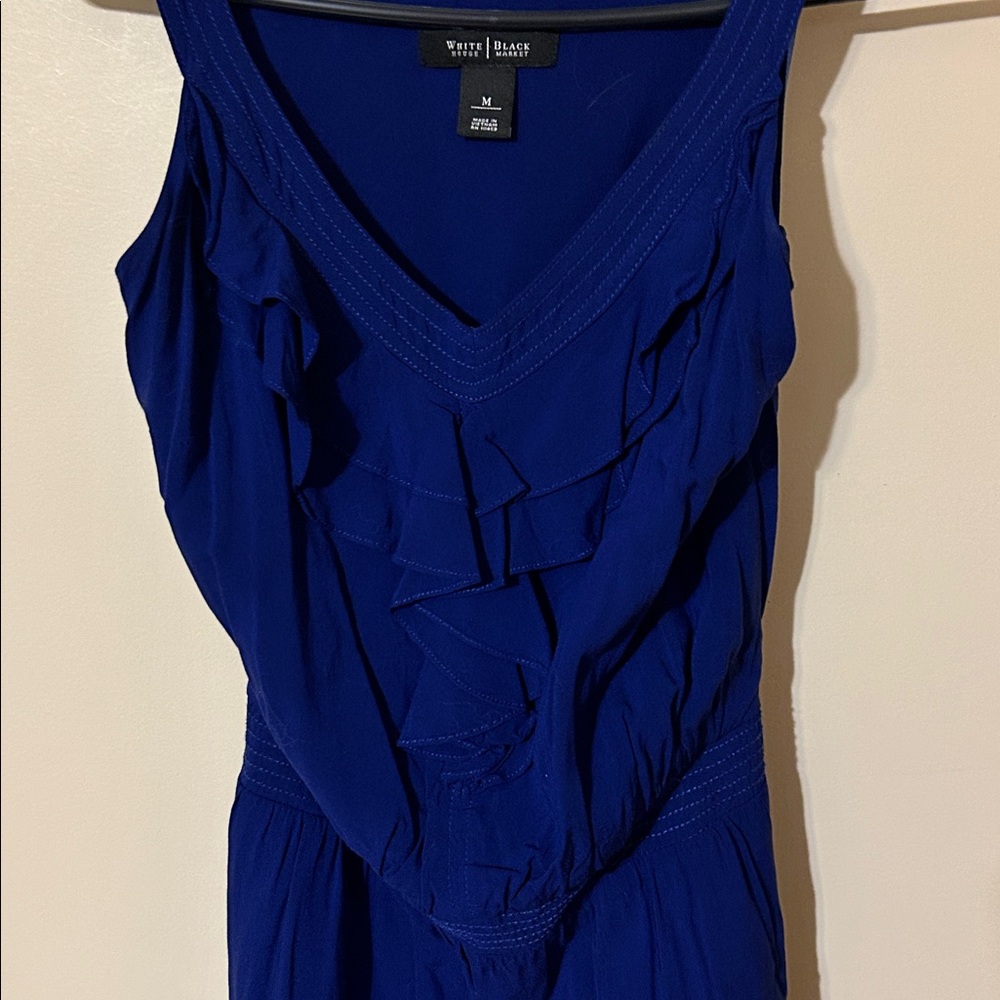 White House Black Market Party Dress Knee Length Ruffle career size M - Picture 3 of 6